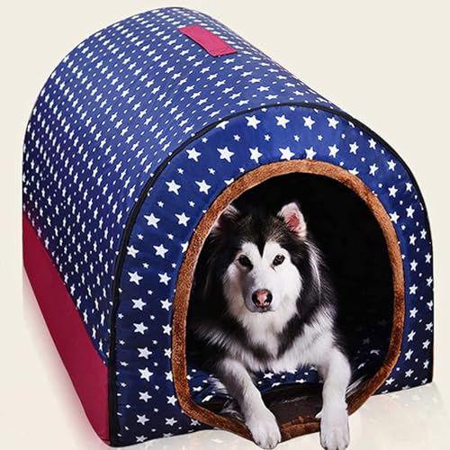 Hundehütte, extra groß, XL, XXL, warmes Hundebett, Jumbo-Hundebett, Angstlinderung, beruhigend, Hundehütte, Katzenhöhle, Iglu, für drinnen und draußen, waschbar (3XL-105 x 80 x 78 cm, B) von qing yun