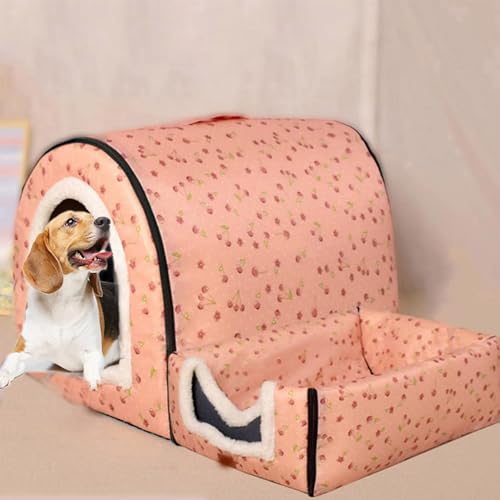 Hundehütte, extra groß, XL, XXL, warmes Hundebett, Jumbo-Hundebett, Angstlinderung, beruhigend, Hundehütte, Katzenhöhle, Iglu, für drinnen und draußen, waschbar (XL-75 x 57 x 55 cm, D) von qing yun