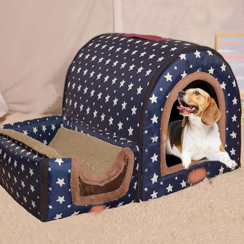 Hundehütte, extra groß, XL, XXL, warmes Hundebett, Jumbo-Hundebett, Angstlinderung, beruhigend, Hundehütte, Katzenhöhle, Iglu, für drinnen und draußen, waschbar (XL-75 x 57 x 55 cm, I) von qing yun