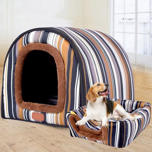 Hundehütte, extra groß, XL, XXL, warmes Hundebett, Jumbo-Hundebett, Angstlinderung, beruhigend, Hundehütte, Katzenhöhle, Iglu, für drinnen und draußen, waschbar (XXL-92 x 68 x 72 cm, C) von qing yun