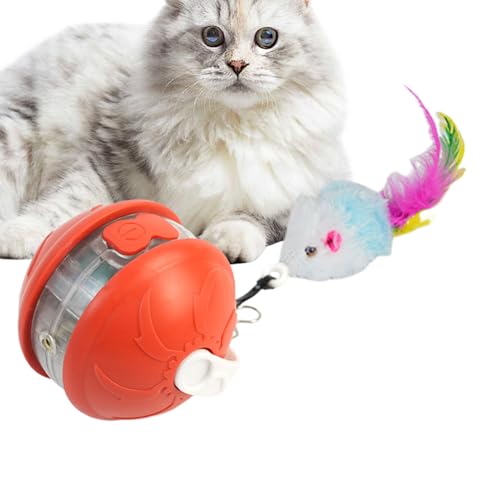 qixeuoa Elektrische Rollende Katzenkugel, Intelligente Spielbälle Automatische Kätzchen Spielzeuge, Sicher Haustier Spielzeug Bewegungszubehör Für Haus Wohnung Garten Balkon Wohnzimmer von qixeuoa