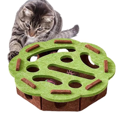 qixeuoa Interaktives Katzenspielzeug,Interaktives Katzen Intelligenzspielzeug Mit Kratzfunktion - Filz Labyrinth Mit Glocke Bei Langeweile Im Haus Kratzübung Training Geistige Anregung Spielzeug qixeuoa Interaktives Katzenspielzeug,Interaktives Katzen Intelligenzspielzeug Mit Kratzfunktion - Filz Labyrinth Mit Glocke Bei Langeweile Im Haus Kratzübung Training Geistige Anregung Spielzeug von qixeuoa