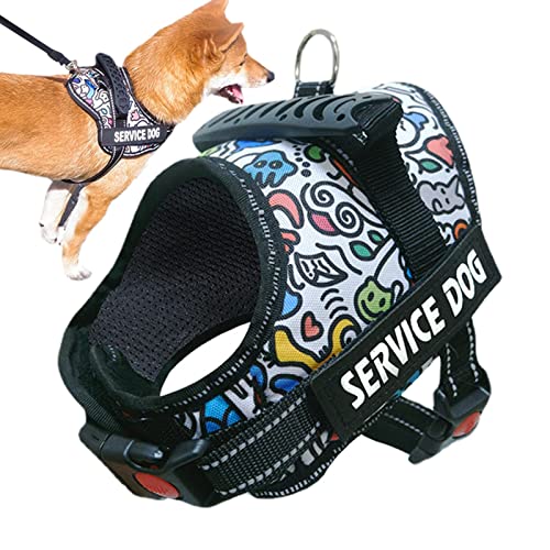 Großes Hundegeschirr, reflektierend, leicht, mit Leine, einfach zu tragen, Haustier-Brustgeschirr, Brust-Leine für Outdoor-Aktivitäten von qiyifang