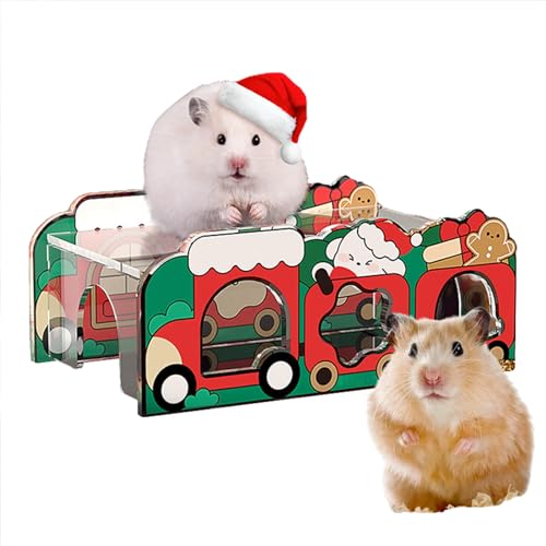 Hamsterheim | Acryl Frettchen Haus transparent bequem | Haustierbedarf Weihnachten tragbar für Chinchillas Meerschweinchen Degus Kaninchen Igel Qiyifang von qiyifang