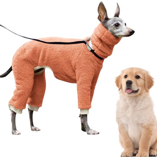 Hunde-Rollkragen-Einteiler, Winter-Hundejacke – dehnbar, 4 Beine, vollständig bedeckt, elastisch, hoher Kragen, einfarbig, Hunde-Rollkragen-Einteiler für kleine, mittelgroße und große Hunde Qiyifang von qiyifang