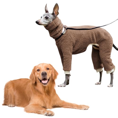 Hunde-Rollkragen-Pyjama, Haustier-Winterweste, dehnbar, 4 Beine, voll bedeckt, elastisch, hoher Kragen, einfarbig, Hunde-Rollkragen-Einteiler für kleine, mittelgroße und große Hunde Qiyifang von qiyifang