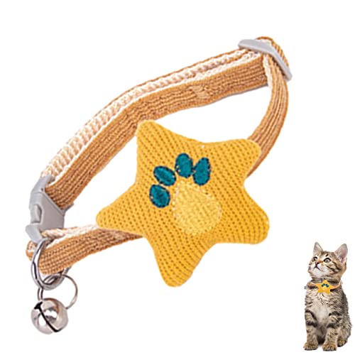 Katzenhalsband mit Glocke, verstellbares Hunde-Trainingshalsband – weiche Haustier-Kettenhalsbänder für kleine, mittelgroße Hunde, Katzen, Haustiere, mit Sicherheitsschnalle von qiyifang
