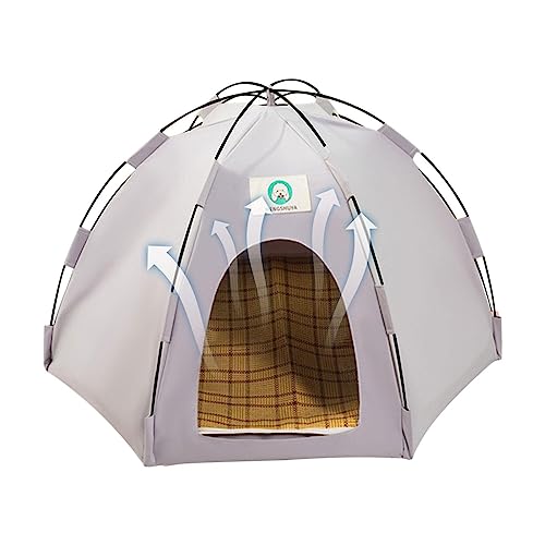 Zelt für Hunde, Tipi-Zelt für Haustiere – faltbares Katzen-Tipi, atmungsaktive Katzenbett-Höhle, Katzenspielzelte, Sommer-Katzenhaus für kleine, mittelgroße Katzen und Hunde Qiyifang von qiyifang
