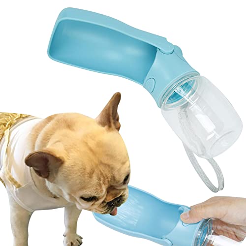 qiyifang Faltbare Haustier-Wasserflasche, tragbare Hunde-Wasserflasche, auslaufsichere Haustier-Wasserflasche mit Trink-Futterspender für Spaziergänge, Wandern, Reisen von qiyifang