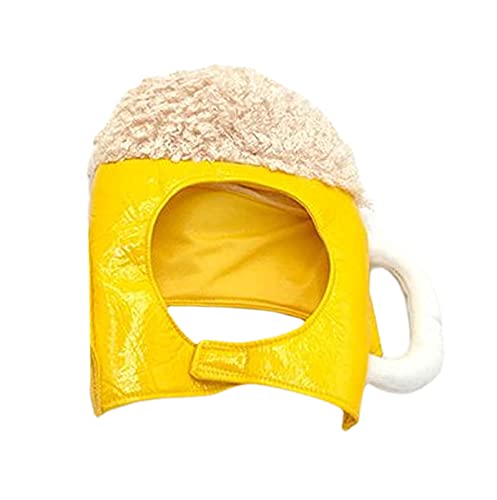 qiyifang Hunde-Beanie-Mütze | Bierbecher-Form Hut für Katzen | gelbe Hunde-Kostüme für kleine Hunde, Hunde-Kopfbedeckung, verstellbarer Hut für Katzen, Welpen, Hund von qiyifang