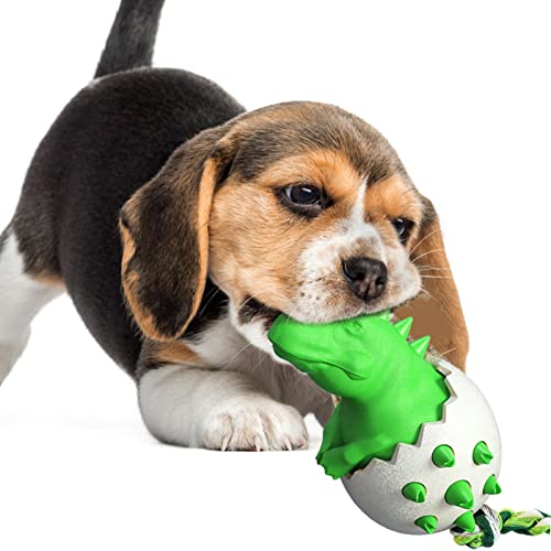qiyifang Hundekauspielzeug für aggressive Kauer | Dinosaurier-Eier, interaktives Spielzeug, robustes, interaktives Kauspielzeug für kleine Welpen und mittelgroße Hunde von qiyifang
