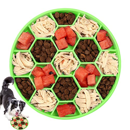 qiyifang Hundenapf für langsames Füttern – Silikon Slow Feeder Hundenapf mit sechseckiger Wabe, Hundenapf für Hunde/große/mittel/kleine Hunde/kleine Rassen Slow Feeder von qiyifang