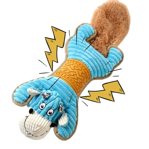 qiyifang Hundespielzeug mit Tiergeräuschen, Kauspielzeug aus Plüsch mit Sound für die Zahnreinigung – sicheres kleines Plüsch-Kauspielzeug für Welpen, kleine Hunde von qiyifang