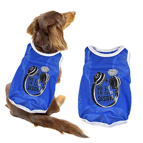 qiyifang Kühlendes Shirt für Hunde – Sommer Haustier Cool Shirts Atmungsaktive Netzweste – Welpenweste für Sommer Training Joggen Walking Fit Small Medium Large von qiyifang