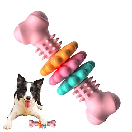 qiyifang Molar Clean Teeth Gummi-Spielzeug, Hundespielzeug, robustes Hundespielzeug für aggressive Kauer – Knochenform, langlebiges Hundespielzeug für kleine, mittelgroße Hunde von qiyifang