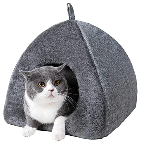 qiyifang Pet Beds for Indoor Pets,Large Thicken Cat Dog Cave - Fluffy Dog Bed with Removable Soft Mattress, Large Washable Damn-proof Cat Cave Kitten Tent for Pet Health, Good Relax Atmosphere von qiyifang