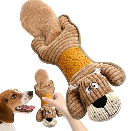 qiyifang Quietschendes Hundespielzeug aus Plüsch mit Sound für die Zahnreinigung, sicheres Kauspielzeug für kleine Plüschwelpen, Plüsch-Hundespielzeug für Welpen, kleine Hunde von qiyifang