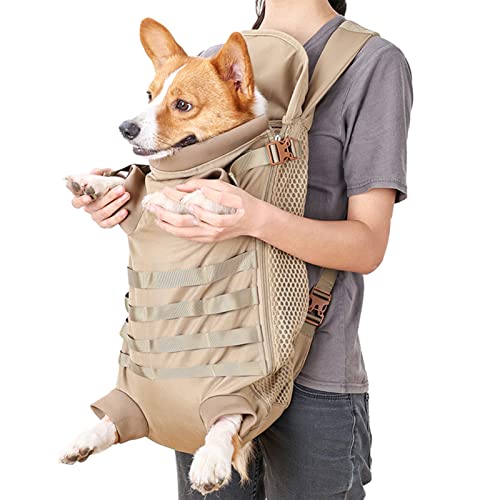 qiyifang Verstellbarer Rucksack für Hunde, atmungsaktiv, für mittelgroße Hunde, für Reisen, Fahrrad, Motorrad von qiyifang