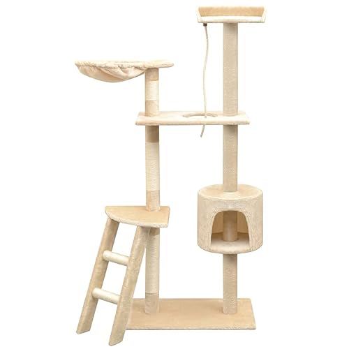 qohoio Katzen-Kratzbaum Sisal 150 cm Katzenkratzbaum Cat Tree Katzen Kratzbaum Katzen ZubehöR Indoor Beige qohoio Katzen-Kratzbaum Sisal 150 cm Katzenkratzbaum Cat Tree Katzen Kratzbaum Katzen ZubehöR Indoor Beige von qohoio