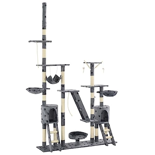 qohoio Katzen-Kratzbaum Sisal 230-250 cm Katzenkratzbaum Cat Tree Katzen Kratzbaum Katzen ZubehöR Indoor Pfoten-Aufdruck Grau qohoio Katzen-Kratzbaum Sisal 230-250 cm Katzenkratzbaum Cat Tree Katzen Kratzbaum Katzen ZubehöR Indoor Pfoten-Aufdruck Grau von qohoio