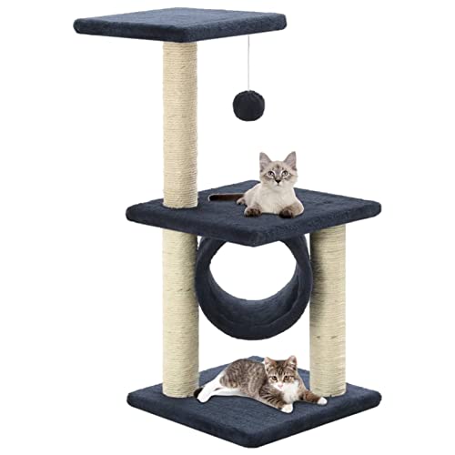 qohoio Katzen-Kratzbaum Sisal 65 cm Katzenkratzbaum Cat Tree Katzen Kratzbaum Katzen ZubehöR Indoor Dunkelblau qohoio Katzen-Kratzbaum Sisal 65 cm Katzenkratzbaum Cat Tree Katzen Kratzbaum Katzen ZubehöR Indoor Dunkelblau von qohoio