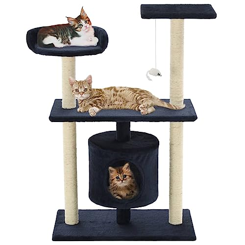 qohoio Katzen-Kratzbaum Sisal 95 cm Katzenkratzbaum Cat Tree Katzen Kratzbaum Katzen ZubehöR Indoor Dunkelblau qohoio Katzen-Kratzbaum Sisal 95 cm Katzenkratzbaum Cat Tree Katzen Kratzbaum Katzen ZubehöR Indoor Dunkelblau von qohoio
