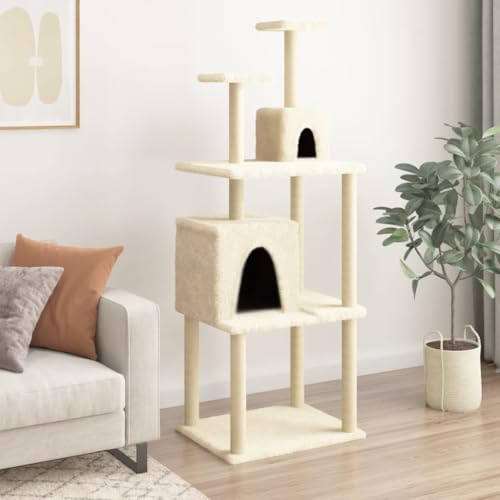 qohoio Kratzbaum mit Sisal-Kratzsäulen Katzen Baumhaus Katzen Kratzbaum Creme 167 cm - 172067 qohoio Kratzbaum mit Sisal-Kratzsäulen Katzen Baumhaus Katzen Kratzbaum Creme 167 cm - 172067 von qohoio