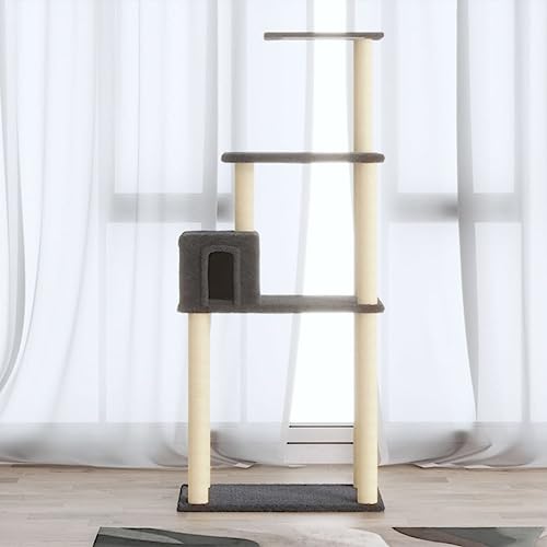 qohoio Kratzbaum mit Sisal-Kratzsäulen Katzen Baumhaus Katzen Kratzbaum Dunkelgrau 147 cm qohoio Kratzbaum mit Sisal-Kratzsäulen Katzen Baumhaus Katzen Kratzbaum Dunkelgrau 147 cm von qohoio
