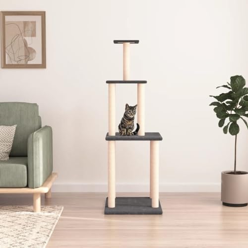 qohoio Kratzbaum mit Sisal-Kratzsäulen Katzen Baumhaus Katzen Kratzbaum Dunkelgrau 149 cm qohoio Kratzbaum mit Sisal-Kratzsäulen Katzen Baumhaus Katzen Kratzbaum Dunkelgrau 149 cm von qohoio