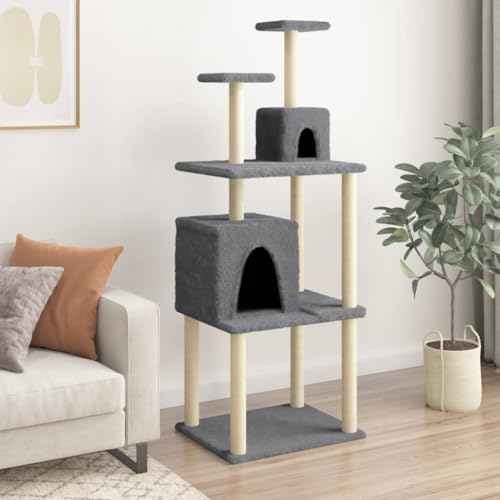 qohoio Kratzbaum mit Sisal-Kratzsäulen Katzen Baumhaus Katzen Kratzbaum Dunkelgrau 167 cm - 172069 qohoio Kratzbaum mit Sisal-Kratzsäulen Katzen Baumhaus Katzen Kratzbaum Dunkelgrau 167 cm - 172069 von qohoio