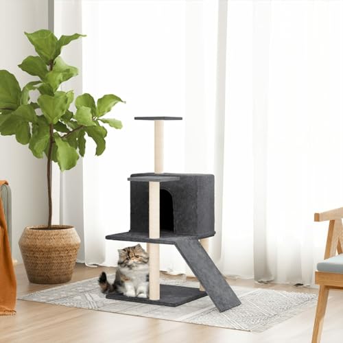 qohoio Kratzbaum mit Sisal-Kratzsäulen Katzen Baumhaus Katzen Kratzbaum Dunkelgrau 82 cm - 171662 qohoio Kratzbaum mit Sisal-Kratzsäulen Katzen Baumhaus Katzen Kratzbaum Dunkelgrau 82 cm - 171662 von qohoio