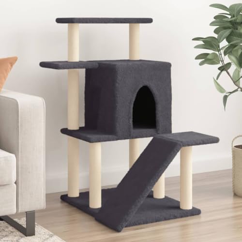 qohoio Kratzbaum mit Sisal-Kratzsäulen Katzen Baumhaus Katzen Kratzbaum Dunkelgrau 97 cm - 172099 qohoio Kratzbaum mit Sisal-Kratzsäulen Katzen Baumhaus Katzen Kratzbaum Dunkelgrau 97 cm - 172099 von qohoio