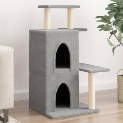 qohoio Kratzbaum mit Sisal-Kratzsäulen Katzen Baumhaus Katzen Kratzbaum Hellgrau 97 cm - 172113 qohoio Kratzbaum mit Sisal-Kratzsäulen Katzen Baumhaus Katzen Kratzbaum Hellgrau 97 cm - 172113 von qohoio