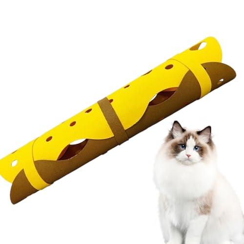 qokeeu Tunnelbett Für Katzen Innenbereich,Waschbares Versteck Nest Für Kätzchen | Interaktives Filz Katzentunnel Bett Für Wohnung Wohnzimmer Schlafzimmer | Zuhause Spielen Schlafen von qokeeu