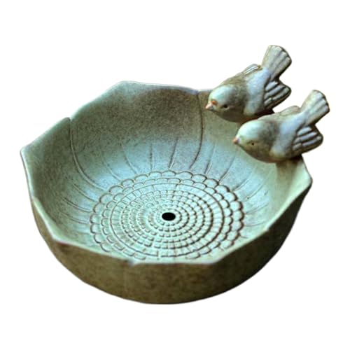 qokeeu Vogelbad Aus Keramik | Vintage-Vogelbad Mit Bodenfutterschale, Kunstvolles, Multifunktionales Vogelbad, Gartendeko Für, Schmetterlinge, Eichhörnchen qokeeu Vogelbad Aus Keramik | Vintage-Vogelbad Mit Bodenfutterschale, Kunstvolles, Multifunktionales Vogelbad, Gartendeko Für, Schmetterlinge, Eichhörnchen von qokeeu