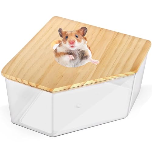 qpzm Sandbad Container Hamster, Hamster Sand Badezimmer, Hamster Badezimmer, Acryl, Verwendbar als Kleintierbad, Toilette, für Hamster, Chinchillas, Igel, Frettchen, Honigkäfer (Transparent) von qpzm