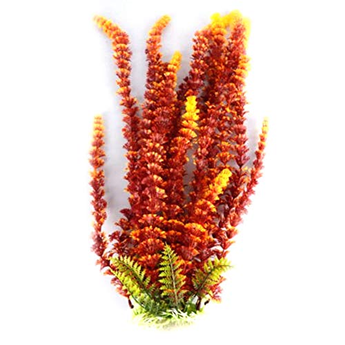 quanju cheer Aquarium-künstliche Plastikpflanzen-Wasser-Gras-Verzierungs-Aquarium-Dekoration OrangeNone 49cm von quanju cheer