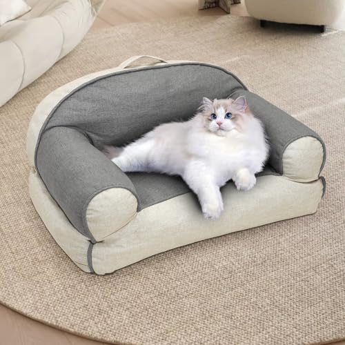 quolliter Mittelgroßes Hunde- und Katzen-Sofa, waschbar, abnehmbar, weich und bequem, mit rutschfester Unterseite, perfekt für mittelgroße Hunde und Hauskatzen (50,8 cm L x 38,1 cm B x 20,3 cm T) von quolliter