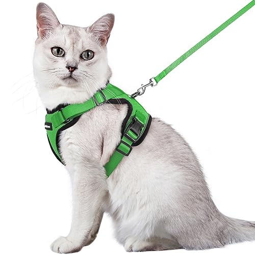 rabbitgoo Katzengeschirr mit Leine Softgeschirr für Katze Brustgeschirr Cat Harness Katzengarnitur ausbruchsicher verstellbar Katzenweste Grasgrün M rabbitgoo Katzengeschirr mit Leine Softgeschirr für Katze Brustgeschirr Cat Harness Katzengarnitur ausbruchsicher verstellbar Katzenweste Grasgrün M von rabbitgoo