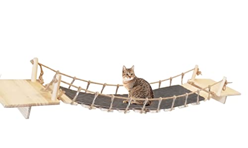 real wood Katzenbaum Wandmontage Kletterwand für Katzen, 2 Treppen Stufen für Katzen, aus Holz und Treppe, Brücke mit 10 Schritten, max. Traglast: 20 kg, 130*23*20 CM, TRee-022-1 real wood Katzenbaum Wandmontage Kletterwand für Katzen, 2 Treppen Stufen für Katzen, aus Holz und Treppe, Brücke mit 10 Schritten, max. Traglast: 20 kg, 130*23*20 CM, TRee-022-1 von 通用