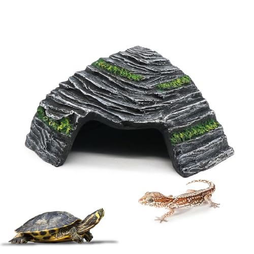 Kleine Schildkröte, Sonnenplattform, Kletterrampe, Schiefer, Stufenleiste, Reptilienhöhle, Versteck für Aquarium, Aquarium, Zubehör, Dekoration, ideal für Reptilien, Amphibien, Leopardengecko, Frösche Kleine Schildkröte, Sonnenplattform, Kletterrampe, Schiefer, Stufenleiste, Reptilienhöhle, Versteck für Aquarium, Aquarium, Zubehör, Dekoration, ideal für Reptilien, Amphibien, Leopardengecko, Frösche von relaqcc