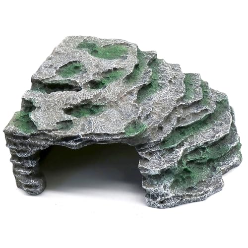 relaqcc Großes Reptilienversteck Schiefer Stufenleiste, Reptilienhöhle, Bartagamen-Zubehör, Sonnenfelsen für Bartagamen, Größe L, B - 11,8 x 9,8 x 5,3 cm von relaqcc