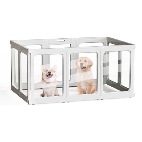 Modulares Laufstall aus Acryl für kleine Haustiere, transparente Hundebox für den Innenbereich, mit Saugnapf, werkzeuglose Montage, 125 × 85 × 60 cm, transparente Platten, sicheres Flucht für Welpen Modulares Laufstall aus Acryl für kleine Haustiere, transparente Hundebox für den Innenbereich, mit Saugnapf, werkzeuglose Montage, 125 × 85 × 60 cm, transparente Platten, sicheres Flucht für Welpen von reukmuuc