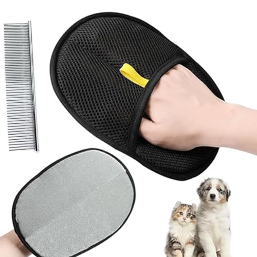 rflaueo U318-2 Haustier-Pflegehandschuhe, statische Entfernungshandschuhe, Tierhaare, doppelseitige Fellpflege-Handschuhe für Hund und Katze, mit Haustierkamm zum Fellpflegen, Enthaaren, Waschen, 2 rflaueo U318-2 Haustier-Pflegehandschuhe, statische Entfernungshandschuhe, Tierhaare, doppelseitige Fellpflege-Handschuhe für Hund und Katze, mit Haustierkamm zum Fellpflegen, Enthaaren, Waschen, 2 von rflaueo