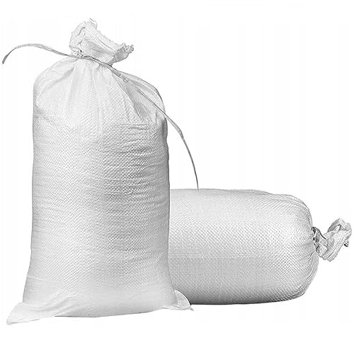 rg-vertrieb Getreidesäcke PP Bändchengewebesäcke Erntesack Kartoffelsack Weiß Transportsack Lagersack Sandsäcke (40 x 60 cm - 10 Stück) von rg-vertrieb