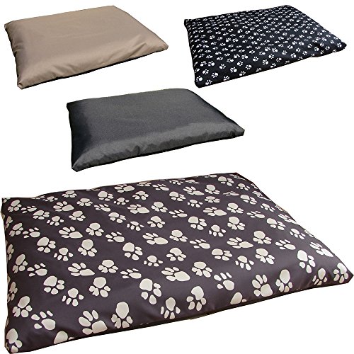 Hundebett Hundekissen Hundematte Hundematratze Tierbeet Schlafplatz Größe XXL 94 x 65 cm 6 Farben von rg-vertrieb (Braun große Pfoten) von rg-vertrieb