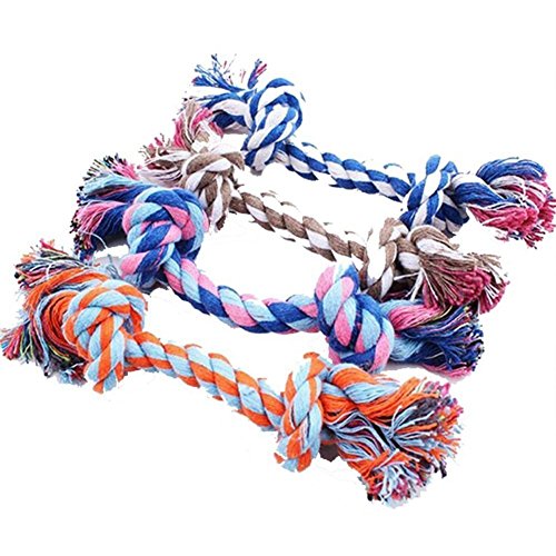 rieder 1 x Spielzeug Seil Baumwolle Guertel 2 uds Spielen und Macher Hund beissen Seil Groesse L-28cm zufaellige Farbe von rieder