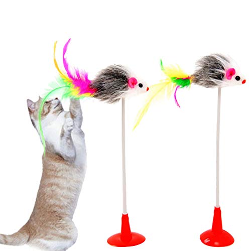 rieder 10 StüCke Katzen Spielzeug Flexible Maus Vertikale Stick Sucker Katzen Stange Lustige Katze Haustier Spielzeug von rieder