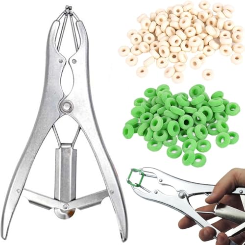 rieder Bänderset für Ziegen, Bändelklemmen mit 150 Stück, 2 Ringgrößen, Ringinstallationswerkzeug für Viehzuchtbetriebe rieder Bänderset für Ziegen, Bändelklemmen mit 150 Stück, 2 Ringgrößen, Ringinstallationswerkzeug für Viehzuchtbetriebe von rieder