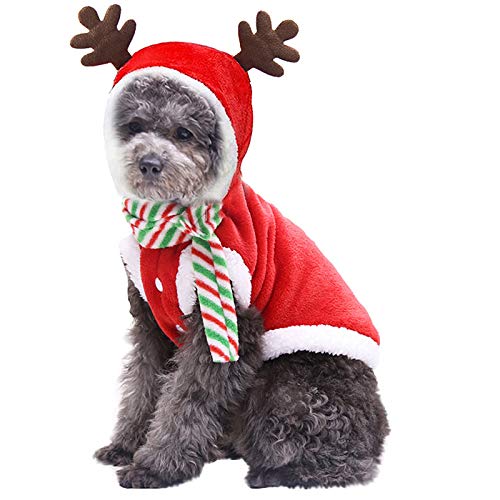riou Weihnachten Hundekostüm Hunde Hoodie Pullover Winter Flanell Warm Hundepullover Hundepulli Hundekleidung von riou